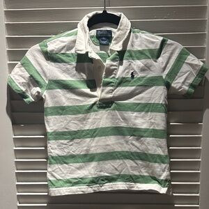 Polo by Ralph Lauren Kids Green and White Striped Shirt